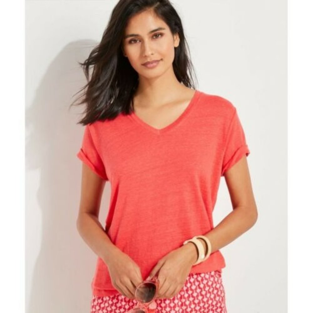 Vineyard Vines Linen V-Neck Tee NWT